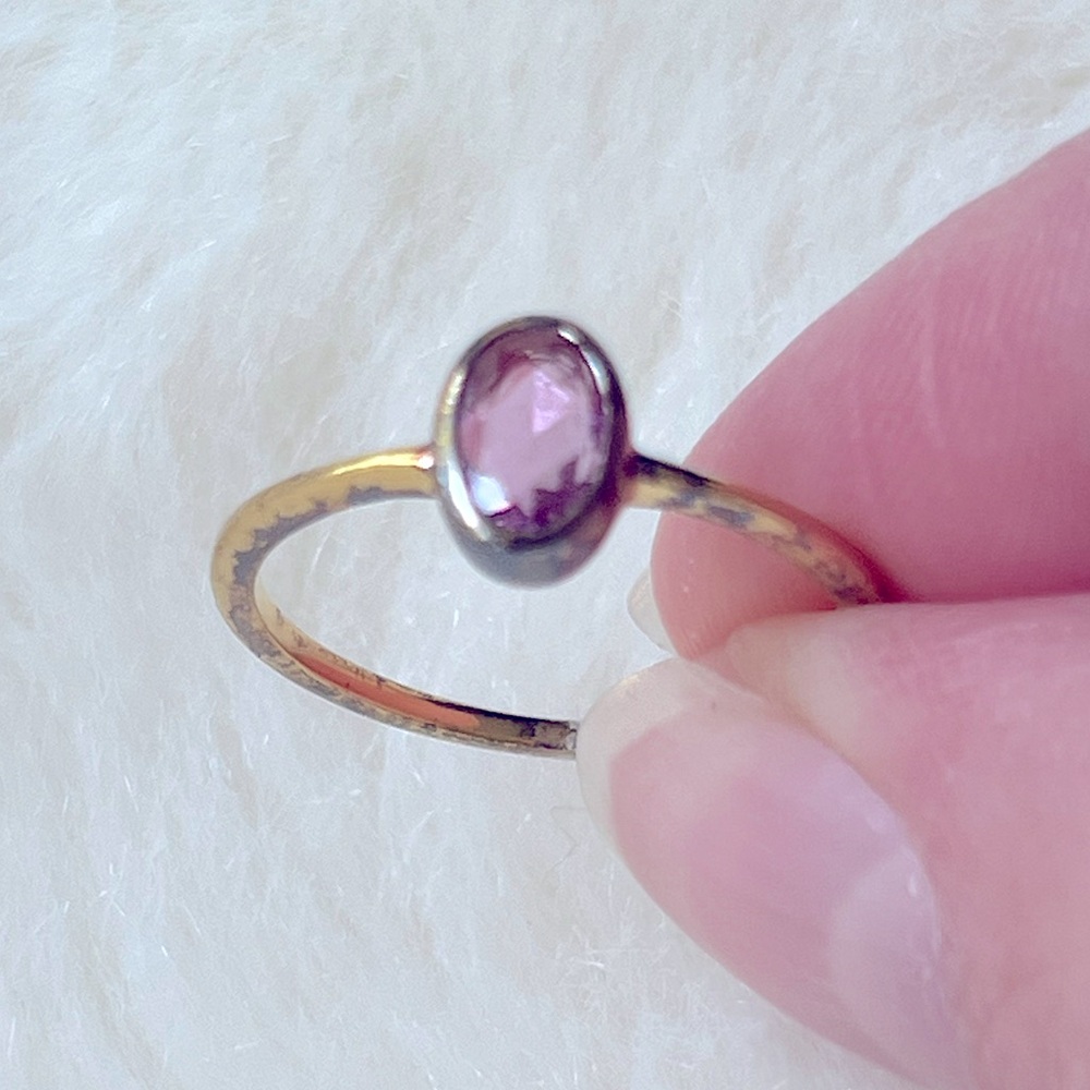 Leah Alexandra Pink Sapphire Good Plated 3 Ring Set. - Picture 4 of 6